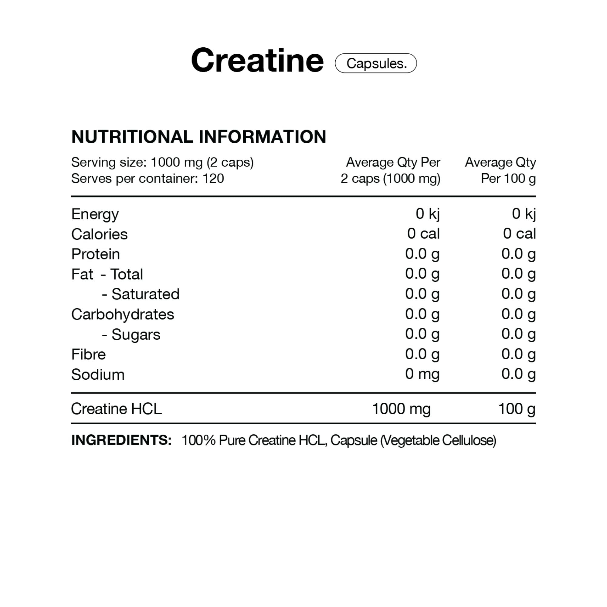 Switch Nutrition Creatine HCL Capsules