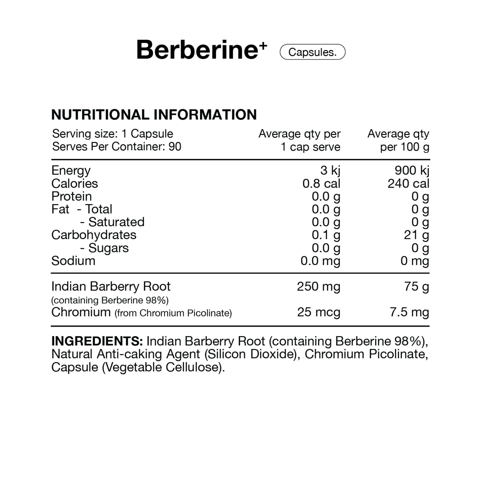 Berberine+ Capsules by Switch Nutrition