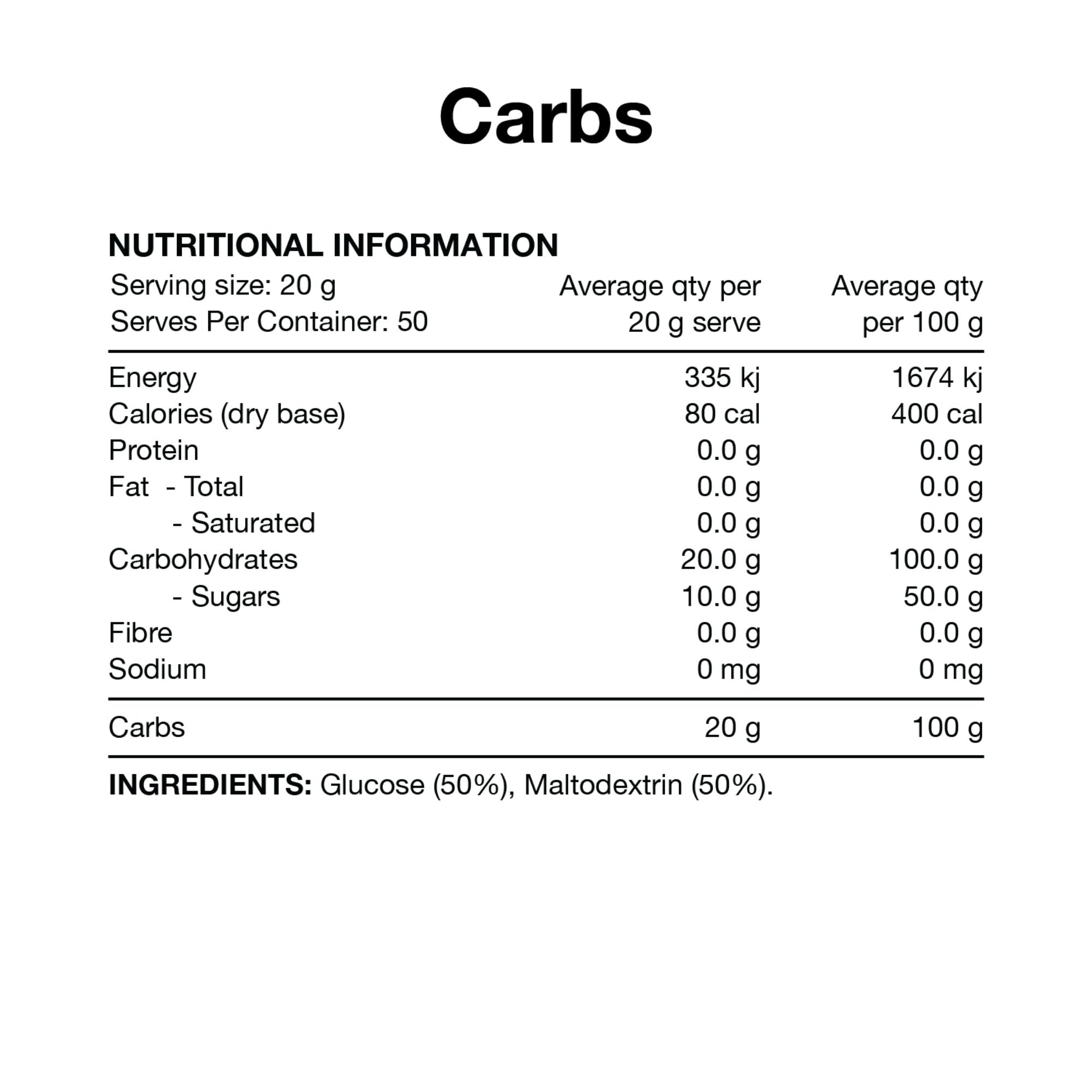 Carbs 1kg by Switch Nutrition