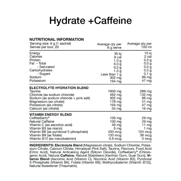 Hydrate + Caffeine 50 Serve Tub