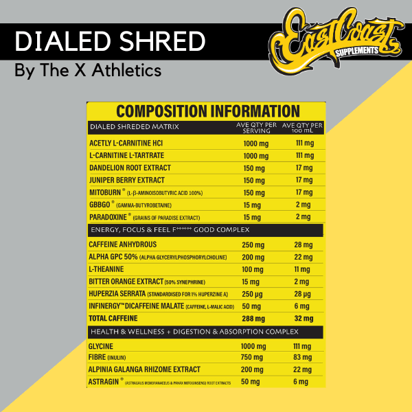 The X Athletics Dialed Shred Fat Burner
