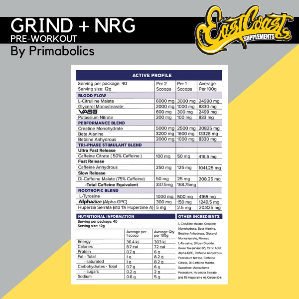 Primabolics Grind + NRG
