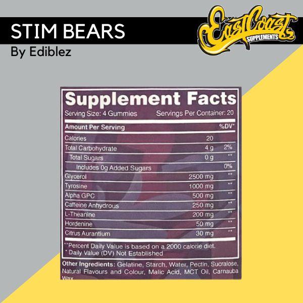 Stim Bears - Pre Workout Energy & Focus Gummies by Ediblez