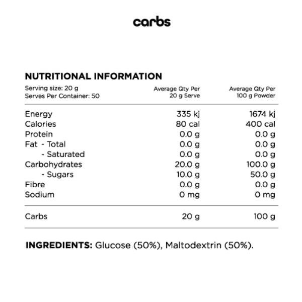 Carbohydrates 1kg by Switch Nutrition