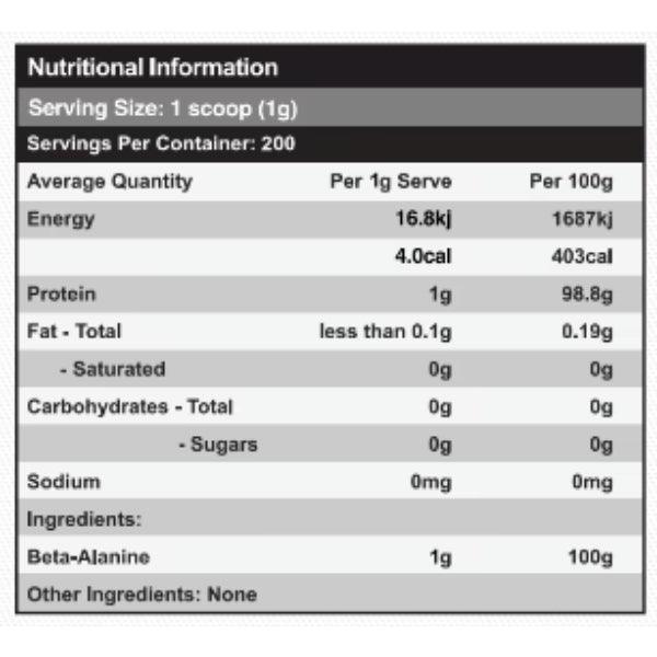 Red Dragon Nutritionals Beta-Alanine – 100% Pure Amino Acid Supplement