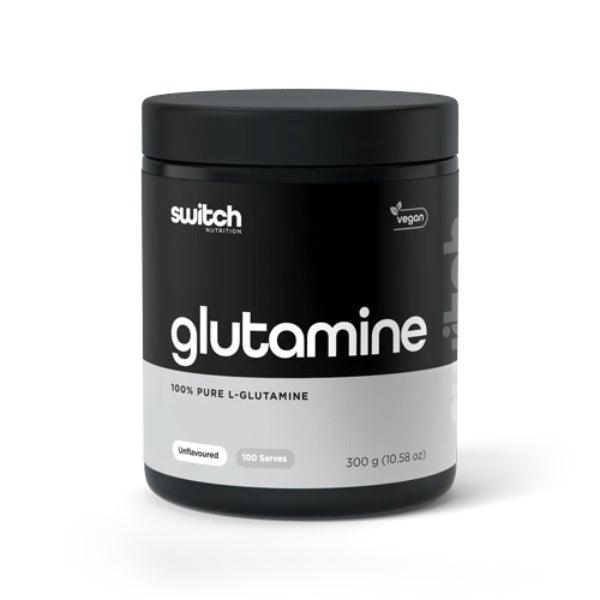 Switch Nutrition 100% Pure L-Glutamine - 300g with 100 servings, unflavoured amino acid supplement.