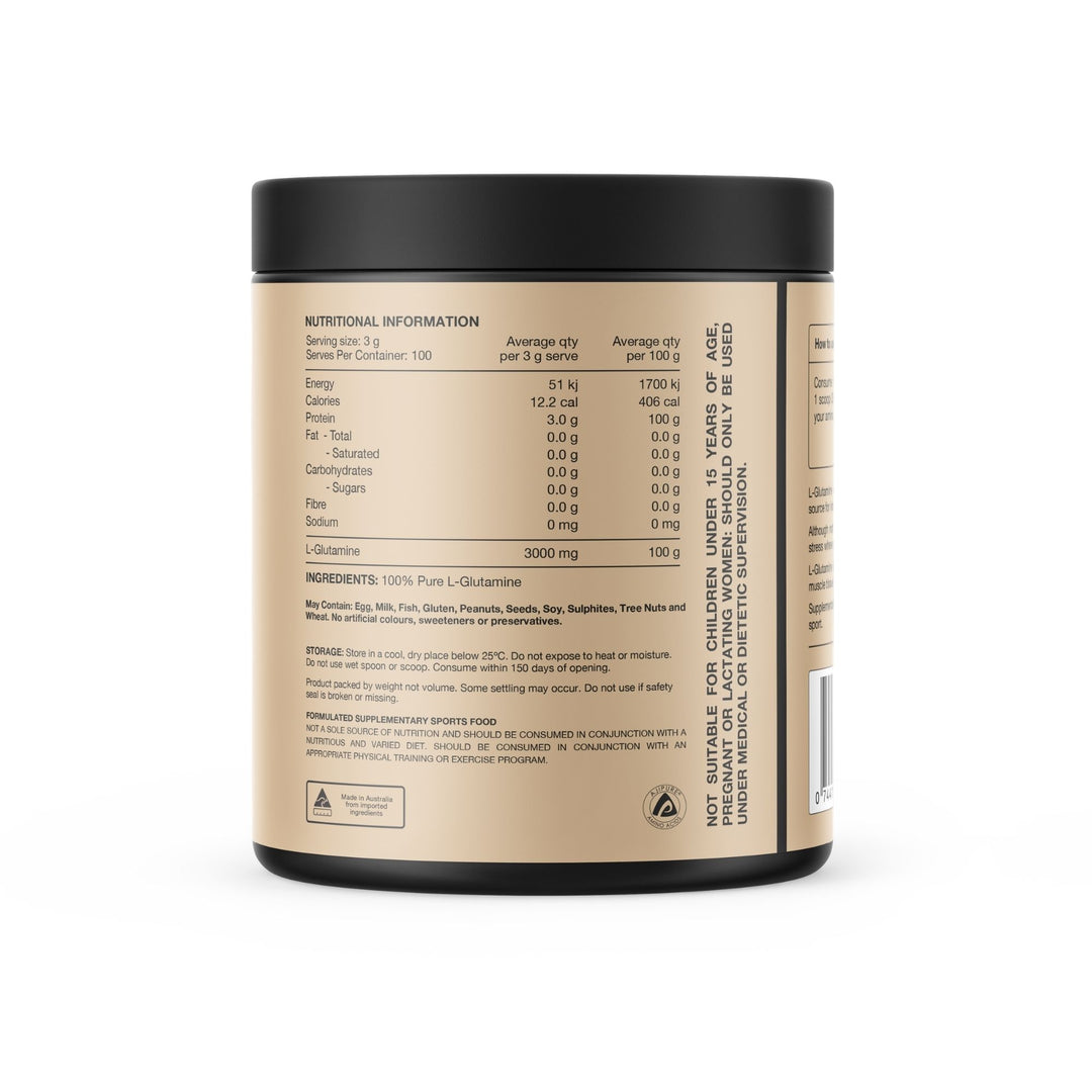 Switch Nutrition 100% Pure L-Glutamine - 300g with 100 servings, unflavoured amino acid supplement.