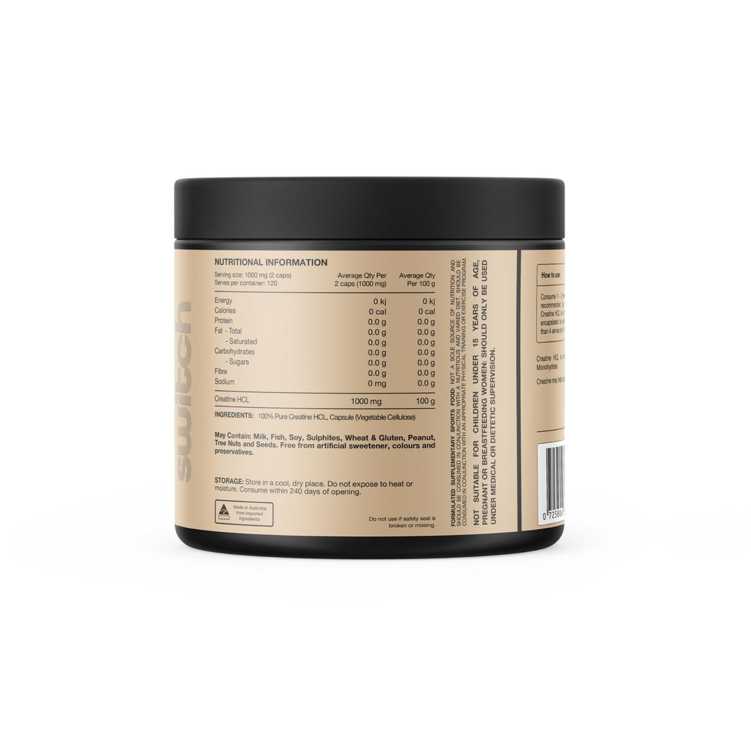 Switch Nutrition Creatine HCL Capsules