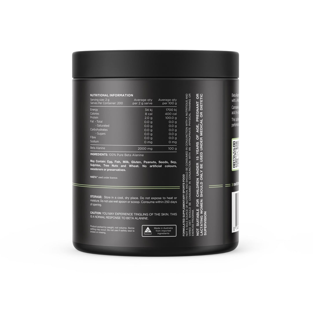 Beta Alanine HASTA Certified by Switch Nutrition
