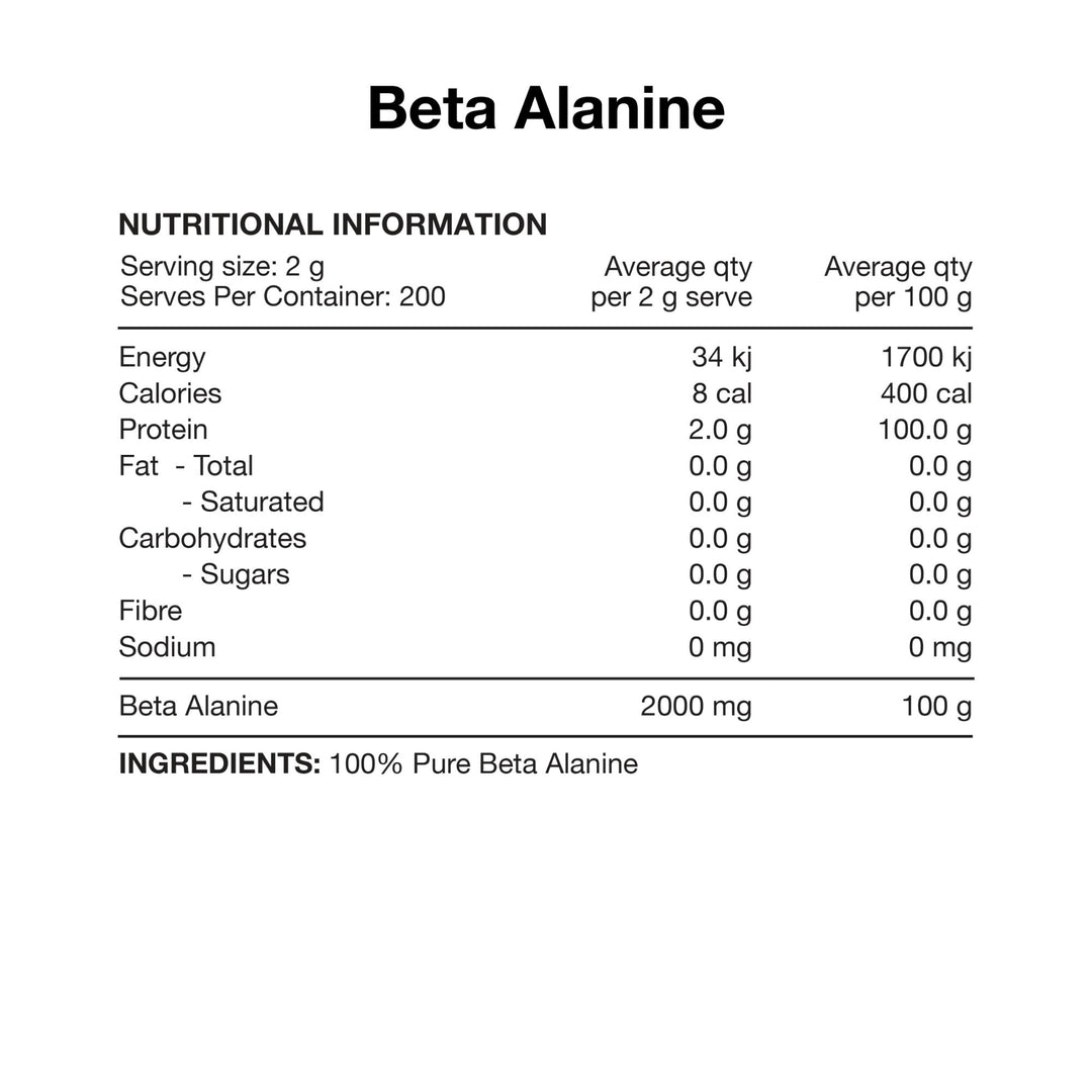 Beta Alanine HASTA Certified by Switch Nutrition