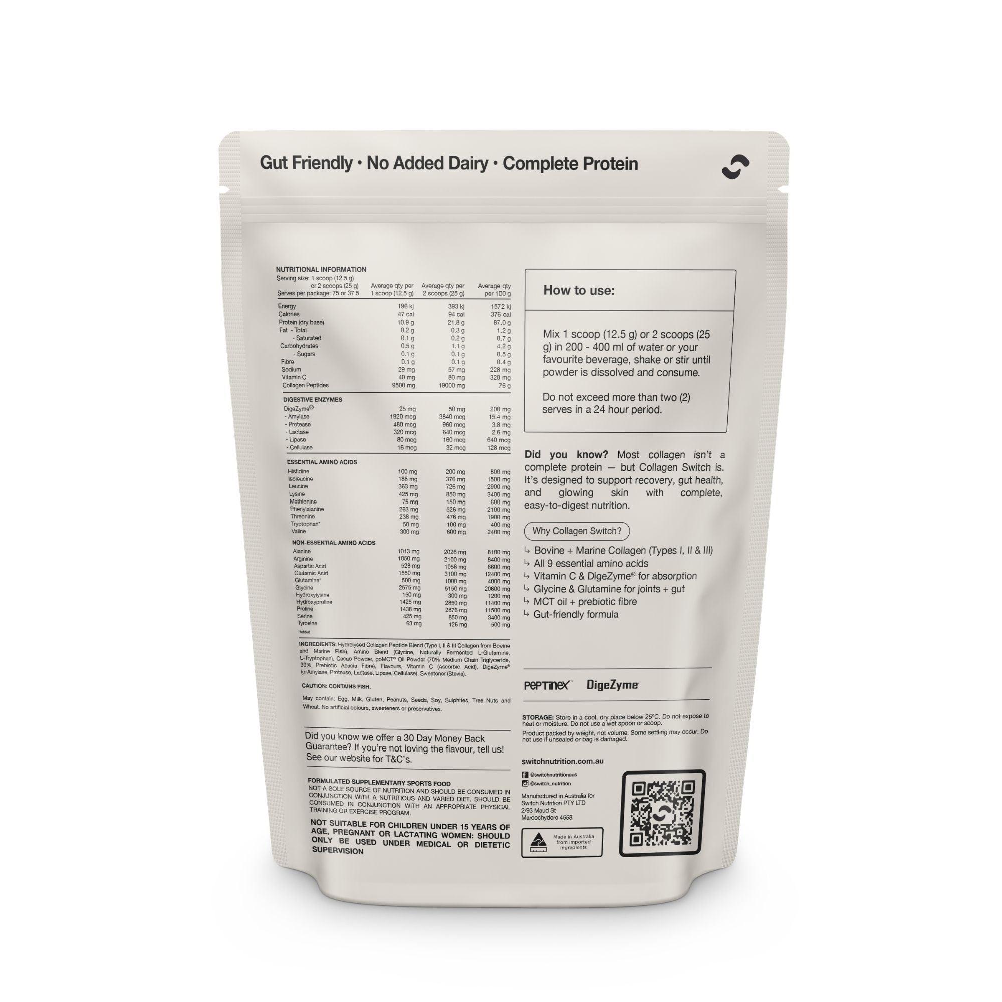 Collagen Peptides Protein Powder by Switch Nutrition