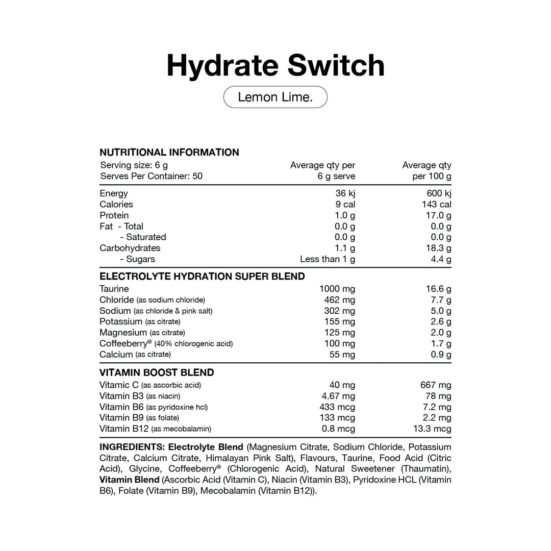 Hydrate Electrolyte Powder  by Switch Nutrition