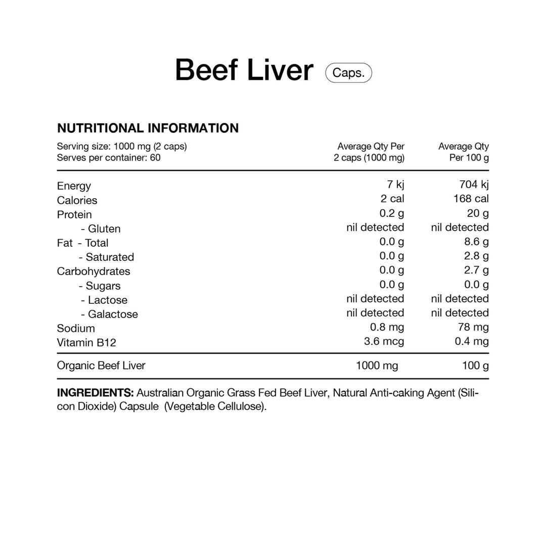 Organic Beef Liver Capsules by Switch Nutrition