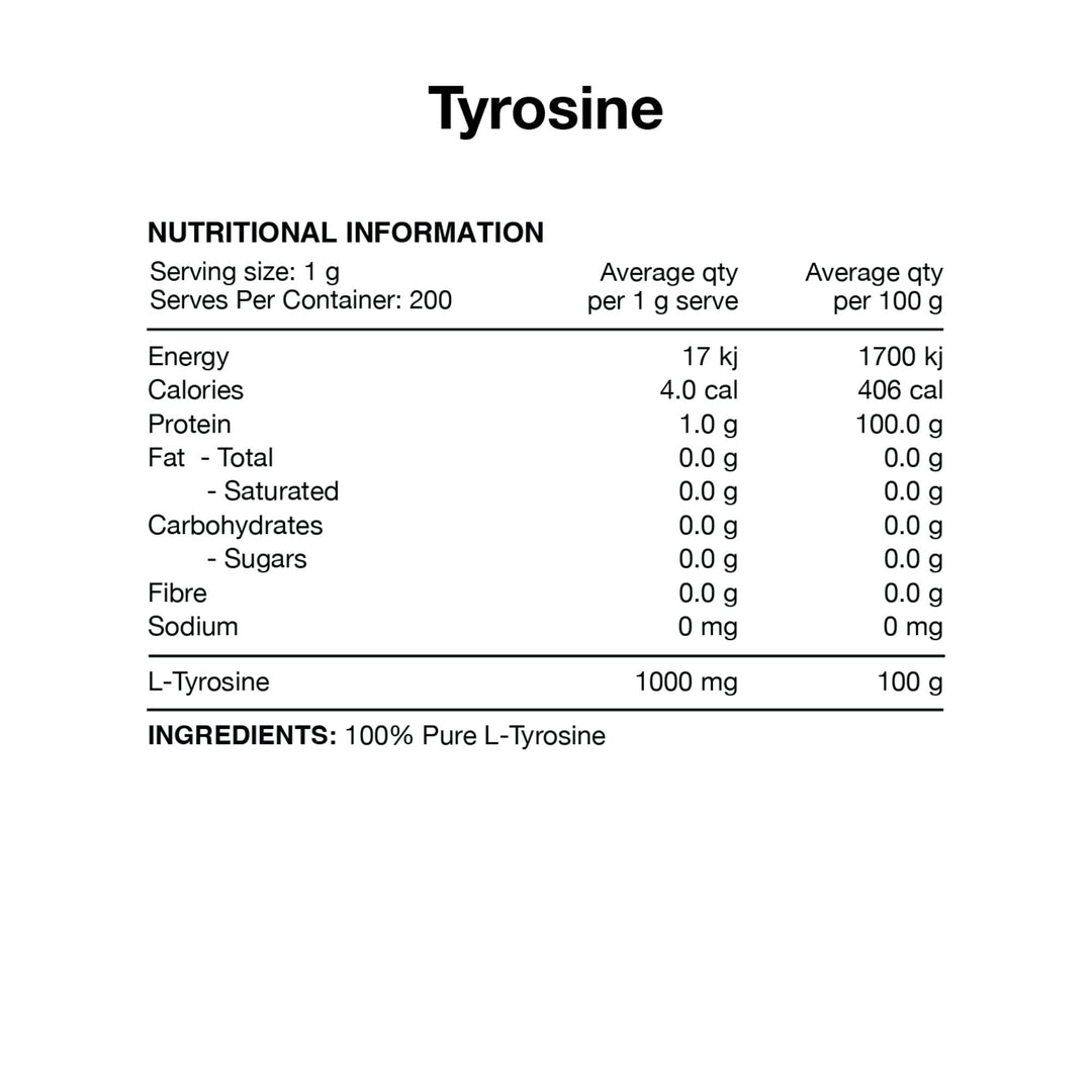 Tyrosine Powder 200g by Switch Nutrition