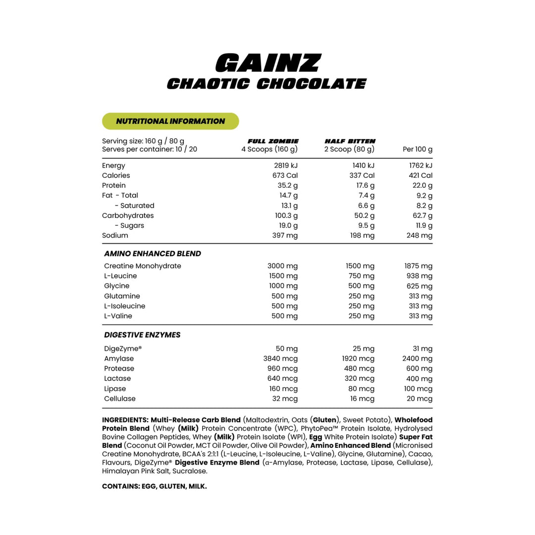 Gainz Mass Gainer by Zombie Labs