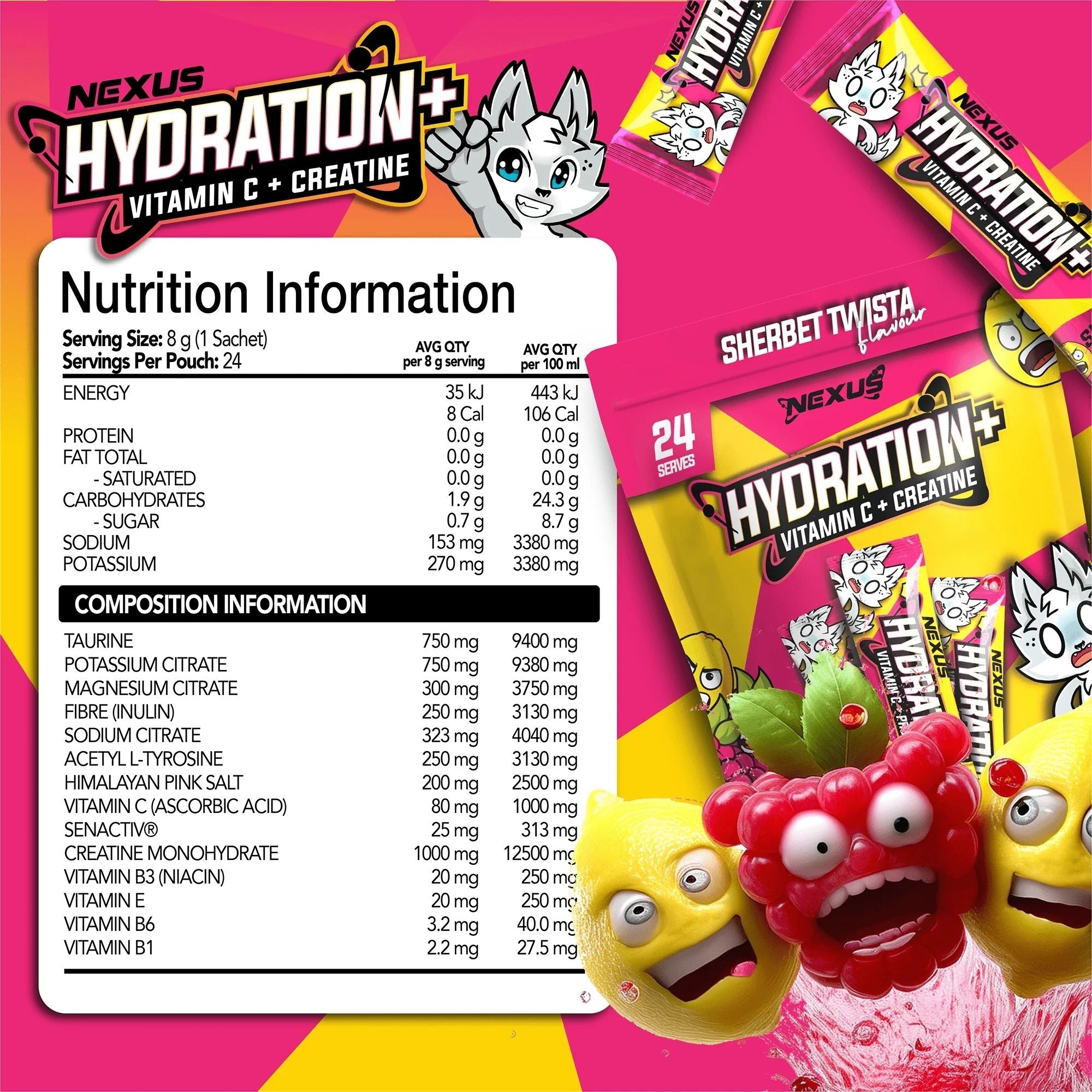 Hydration + Creatine Sticks by Nexus