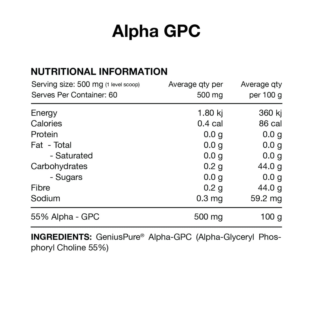 Alpha GPC GENIUSPURE Powder 30g by Switch Nutrition