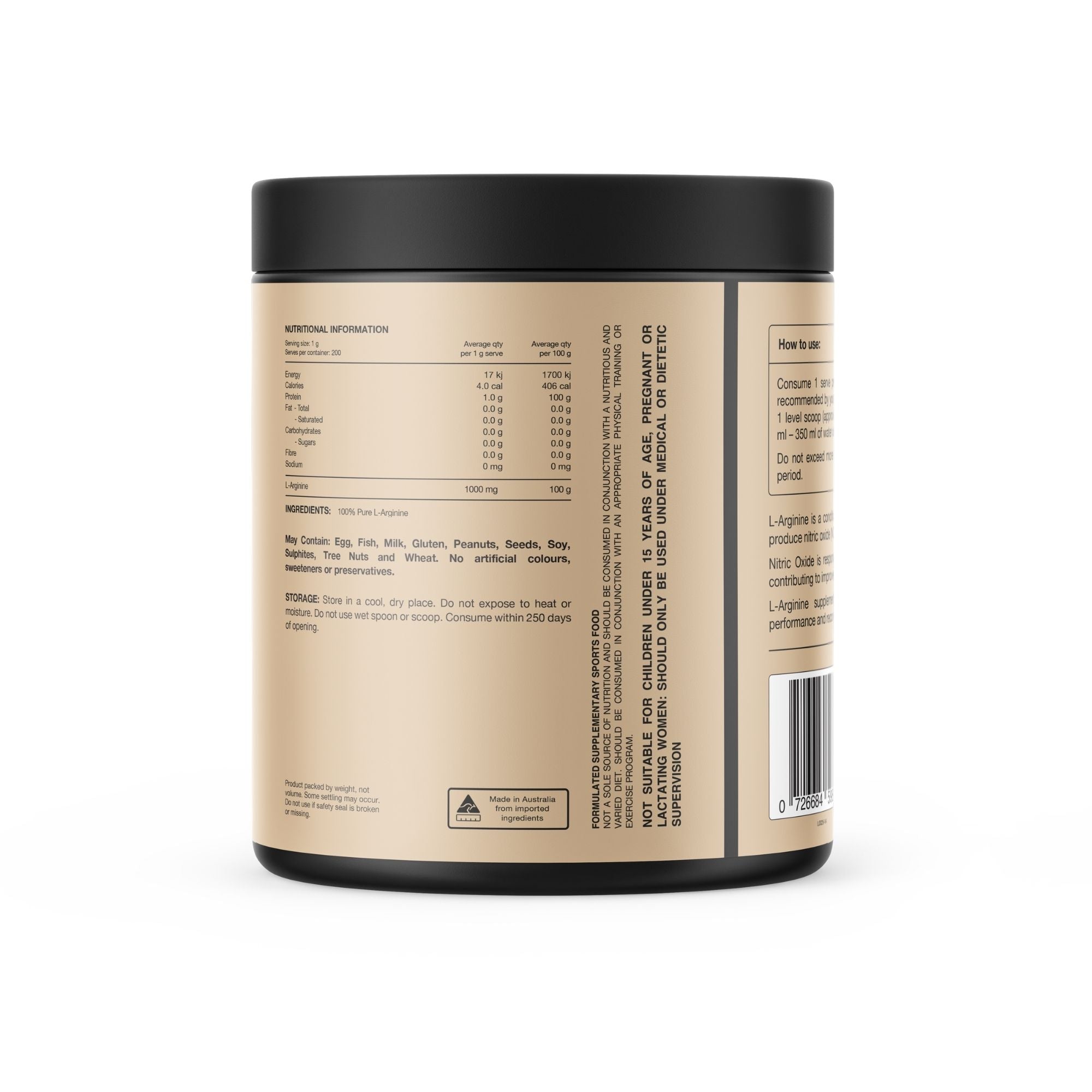 Arginine Powder 200g by Switch Nutrition
