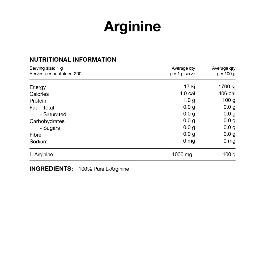 Arginine Powder 200g by Switch Nutrition