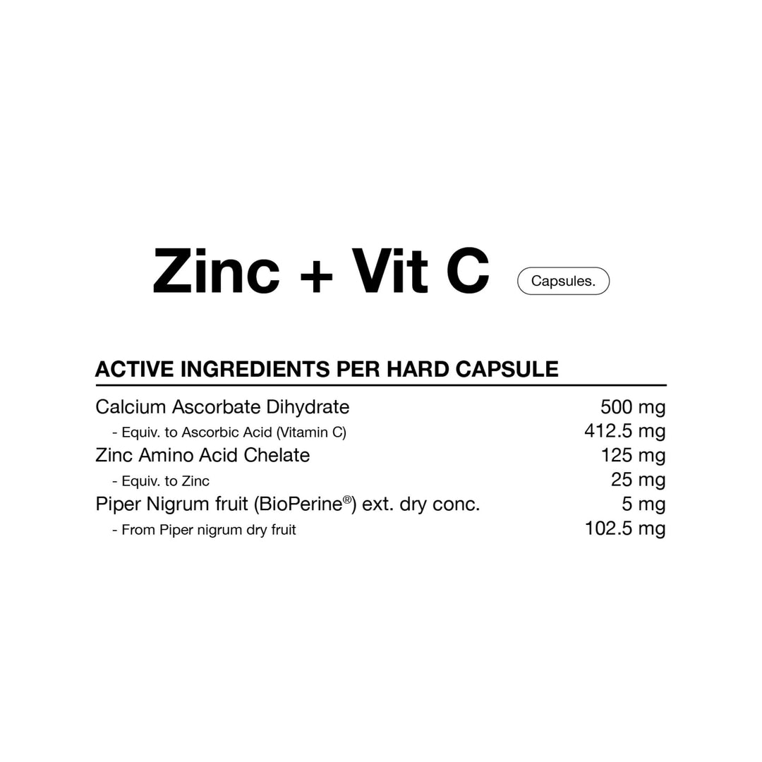 Zinc &amp; Vitamin C Capsules by Switch Nutrition