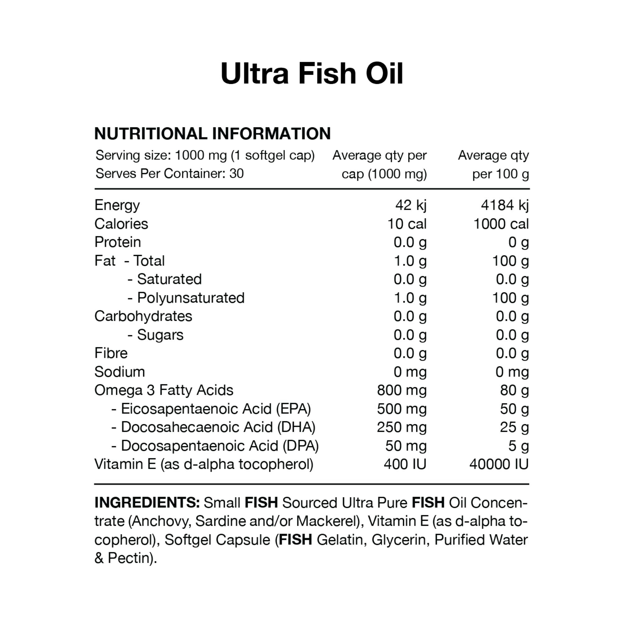 Ultra Fish Oil Capsules by Switch Nutrition