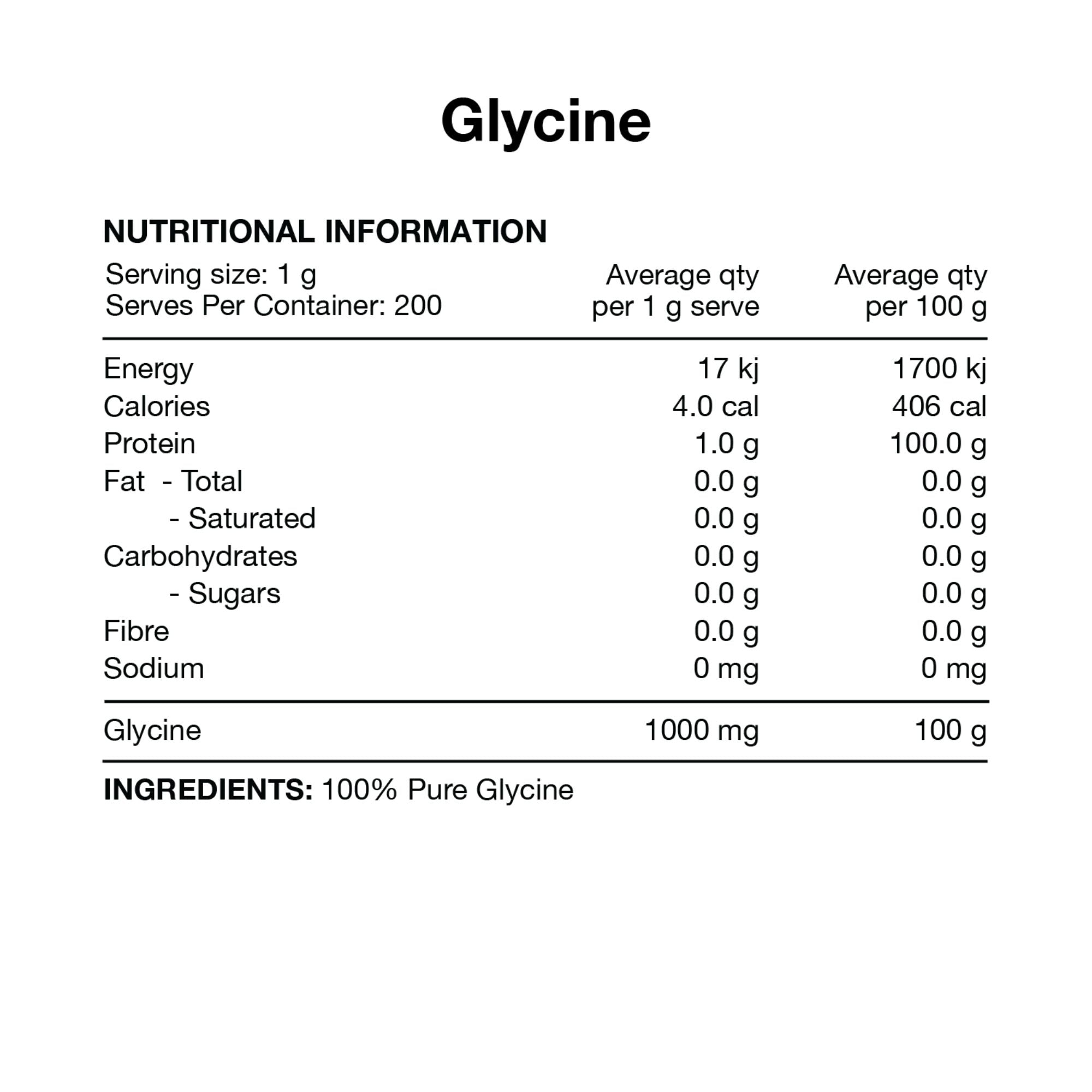 Glycine Powder 200g by Switch Nutrition