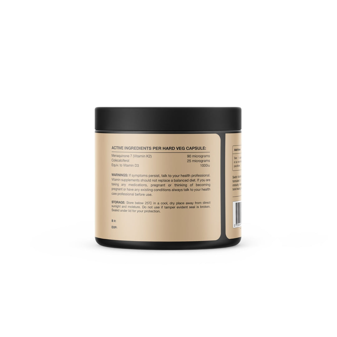 Vitamin D3 + K2 Capsules by Switch Nutrition