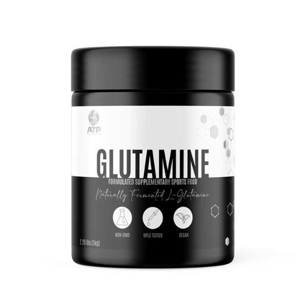 ATP Science L-Glutamine, a 100% plant-based and naturally fermented L-Glutamine powder. HPLC tested for purity, Non-GMO, and vegan-friendly. Supports post-workout recovery. Available in 1kg size.