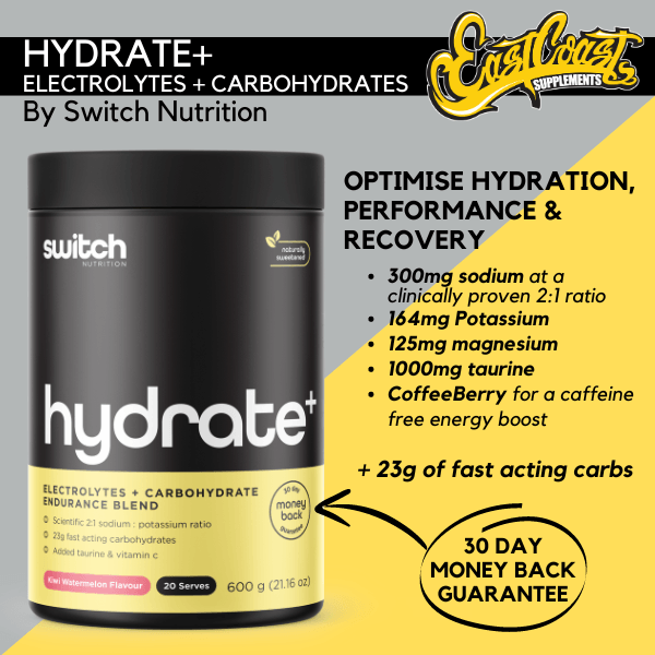 Hydrate+ Electrolytes & Carbs by Switch Nutrition