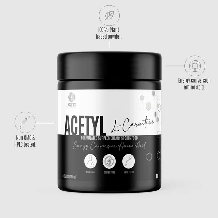 Acetyl L-Carnitine by ATP Science - 100% plant-based, non-GMO, and HPLC tested supplement for energy conversion