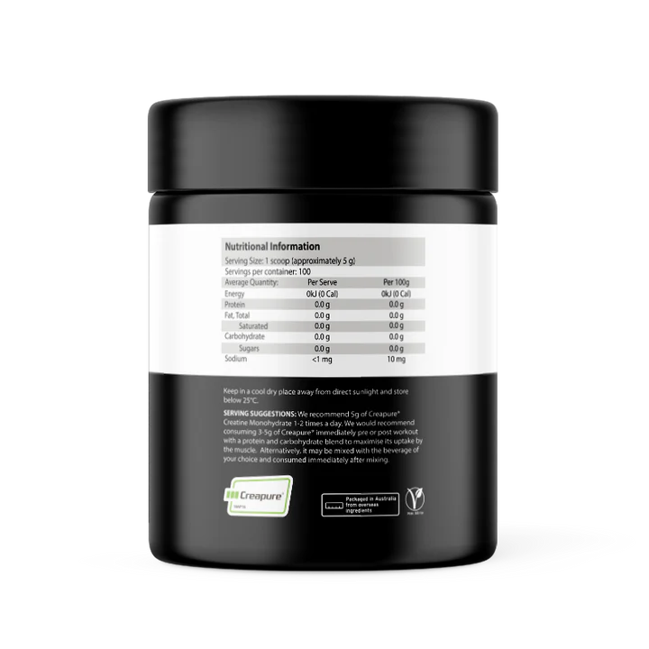 Creatine Monohydrate nutritional information 