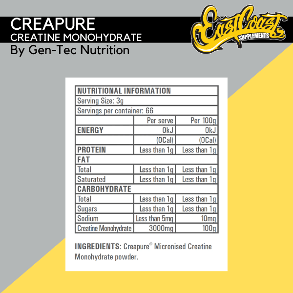 Creapure® Creatine Monohydrate by Gen-Tec Nutrition