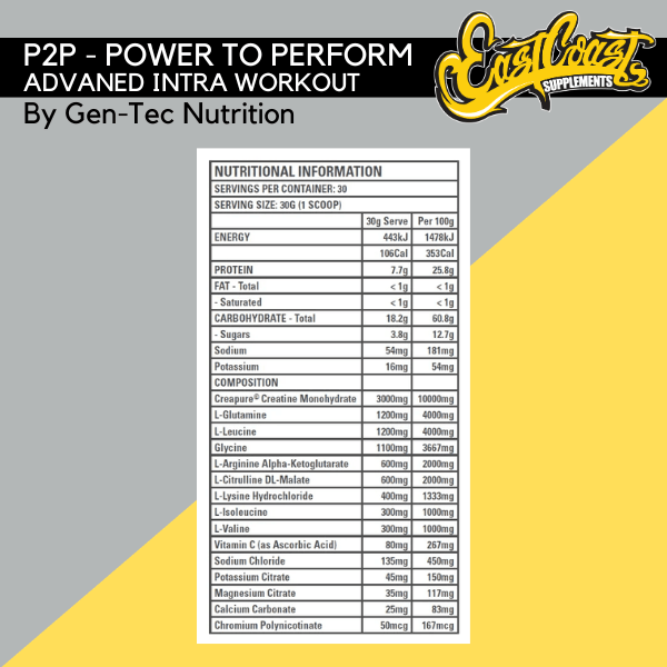 P2P - Power to Perform By Gen-Tec Nutrition